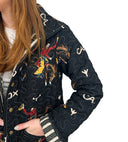 Lazy J Black Quilted Snap Jacket