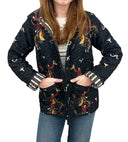 Lazy J Black Quilted Snap Jacket