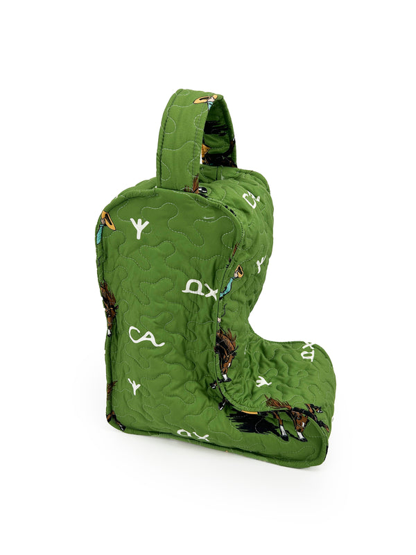 Lazy J Green Quilted Boot Bag