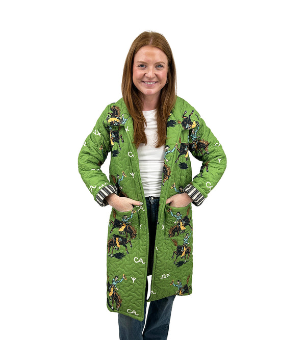 Lazy J Green Quilted Duster