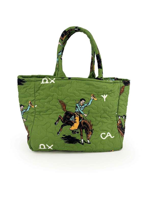 Lazy J Green Quilted Handbag