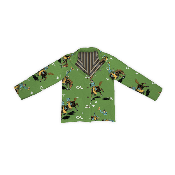 Lazy J Green Quilted Snap Jacket