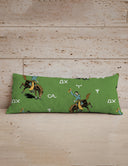 Lazy J Green Quilted Oblong 14" x33" Pillow