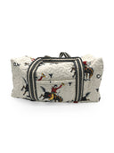 Lazy J Linen Quilted Weekender Duffle Bag