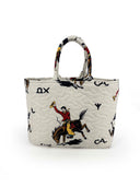 Lazy J Linen Quilted Handbag