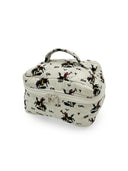 Small quilted bag with horse and rider pattern on a white background