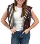 Lazy J Maroon Quilted Cate Vest