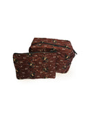 Lazy J Maroon Quilted Makeup Bag