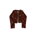 Lazy J Maroon Cropped Quilted Jacket