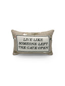 "Left The Gate Open" Quilted Mini Pillow 8" x 12"