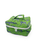 Green bag with animal pattern on a white background
