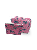 Leilani Leopard Fuchsia Quilted Makeup Bag