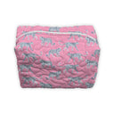 Leilani Leopard Fuchsia Quilted Makeup Bag