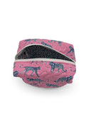 Leilani Leopard Fuchsia Quilted Makeup Bag