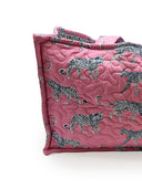 Leilani Leopard Fuchsia Quilted Tote