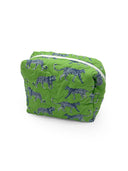 Leilani Leopard Green Quilted Makeup Bag
