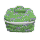 Green bag with leopard pattern on a white background