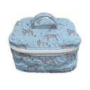 Leilani Leopard Maya Blue Quilted Travel Case