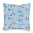 Leilani Leopard Maya Blue Quilted 20" Pillow