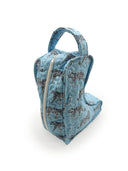 Leilani Leopard Maya Blue Quilted Boot Bag