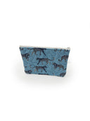 Leilani Leopard Maya Blue Quilted Makeup Bag