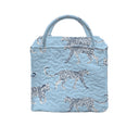 Leilani Leopard Maya Blue Quilted Handbag