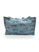Leilani Leopard Maya Blue Quilted Tote