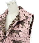 Leilani Leopard Rose Quilted Cate Vest