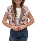 Leilani Leopard Rose Quilted Cate Vest