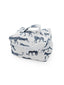 Cosmetic bag with animal pattern on a white background