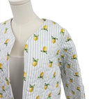 Lemon Sorbet Blue Cropped Quilted Jacket