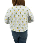 Lemon Sorbet Blue Cropped Quilted Jacket