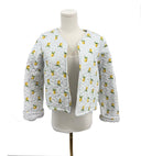 Lemon Sorbet Blue Cropped Quilted Jacket