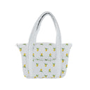 Lemon Sorbet Blue Zipper Tote Bag