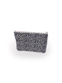Leopard Print Navy Quilted Makeup Bag