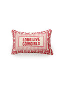 "Long Live Cowgirls" Fushia Quilted Mini Pillow 8" x 12"