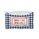 "Long Live Cowgirls" Navy Quilted Makeup Bag