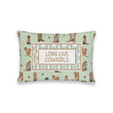 "Long Live Cowgirls" Sage Quilted Mini Pillow 8" x 12"
