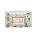 "Long Live Cowgirls" Sage Quilted Makeup Bag