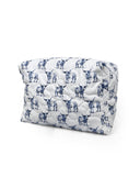 Longhorn Icon Blue Quilted Makeup Bag