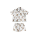 Longhorn Icon Brown Shorty Pajama Set