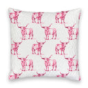 Longhorn Icon Fuchsia Quilted 20" Pillow