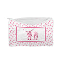 Framed Longhorn Fuchsia Quilted Makeup Bag