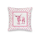 Framed Longhorn Fuchsia Quilted Mini Pillow 8" x 8"