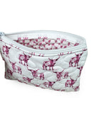 Longhorn Icon Fuchsia Quilted Makeup Bag
