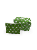 Longhorn Icon Green Quilted Makeup Bag