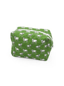 Longhorn Icon Green Quilted Makeup Bag