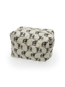 Longhorn Icon Linen/Black Quilted Makeup Bag