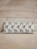 Longhorn Icon Linen/Black Quilted Oblong 14" x33" Pillow