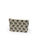 Longhorn Icon Linen/Black Quilted Makeup Bag